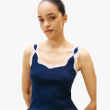 Tommy Hilfiger LACE CAMI SHORT PJ Womens Set Dark Night Navy front view featuring lace detailing.