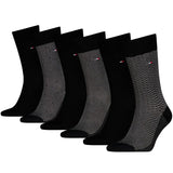 Tommy Hilfiger 6 Pack Giftbox Birdeye Mens Crew Socks Dark Grey Melange