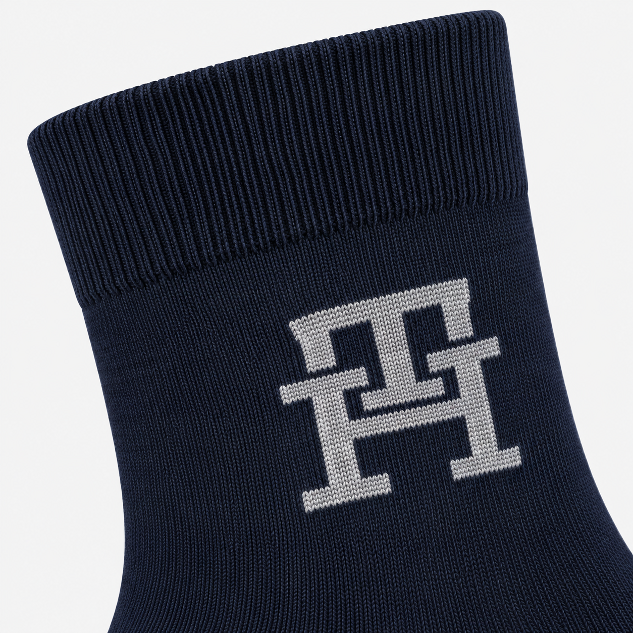 Tommy Hilfiger 3 Pack Giftbox Monogram Stripe Mens Crew Socks Navy