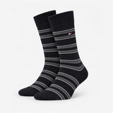 Tommy Hilfiger 3 Pack Giftbox Monogram Stripe Mens Crew Socks Black