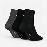 Tommy Hilfiger 3 Pack Giftbox Lurex Womens Crew Socks Black