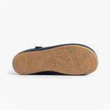 Toni Pons ALBONS Womens Wedge Mule Slippers Blue bottom view with rubber sole and texture details.
