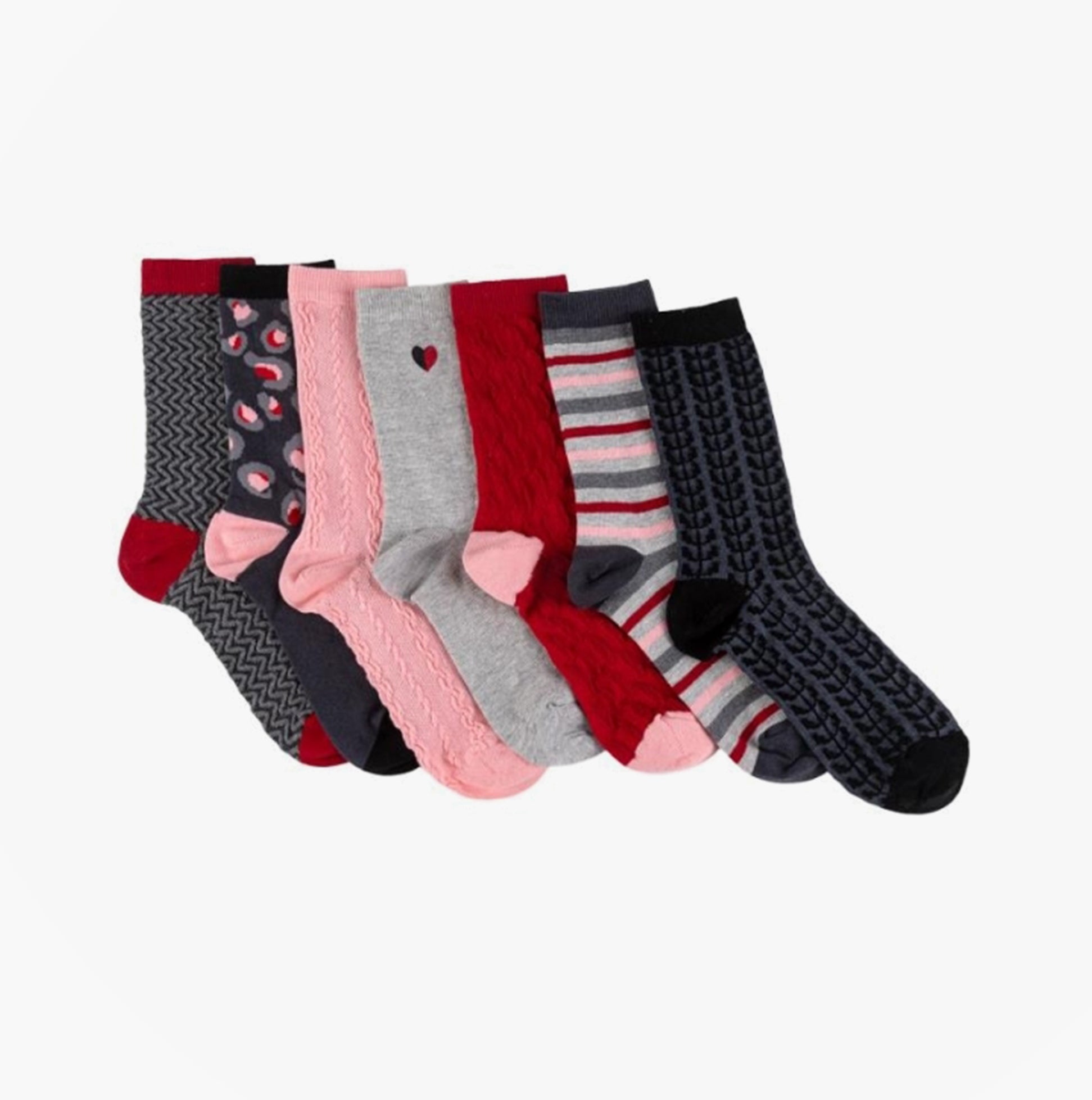 Totes Isotoner 7 PACK DAYS OF THE WEEK Womens Socks Multi: One Size