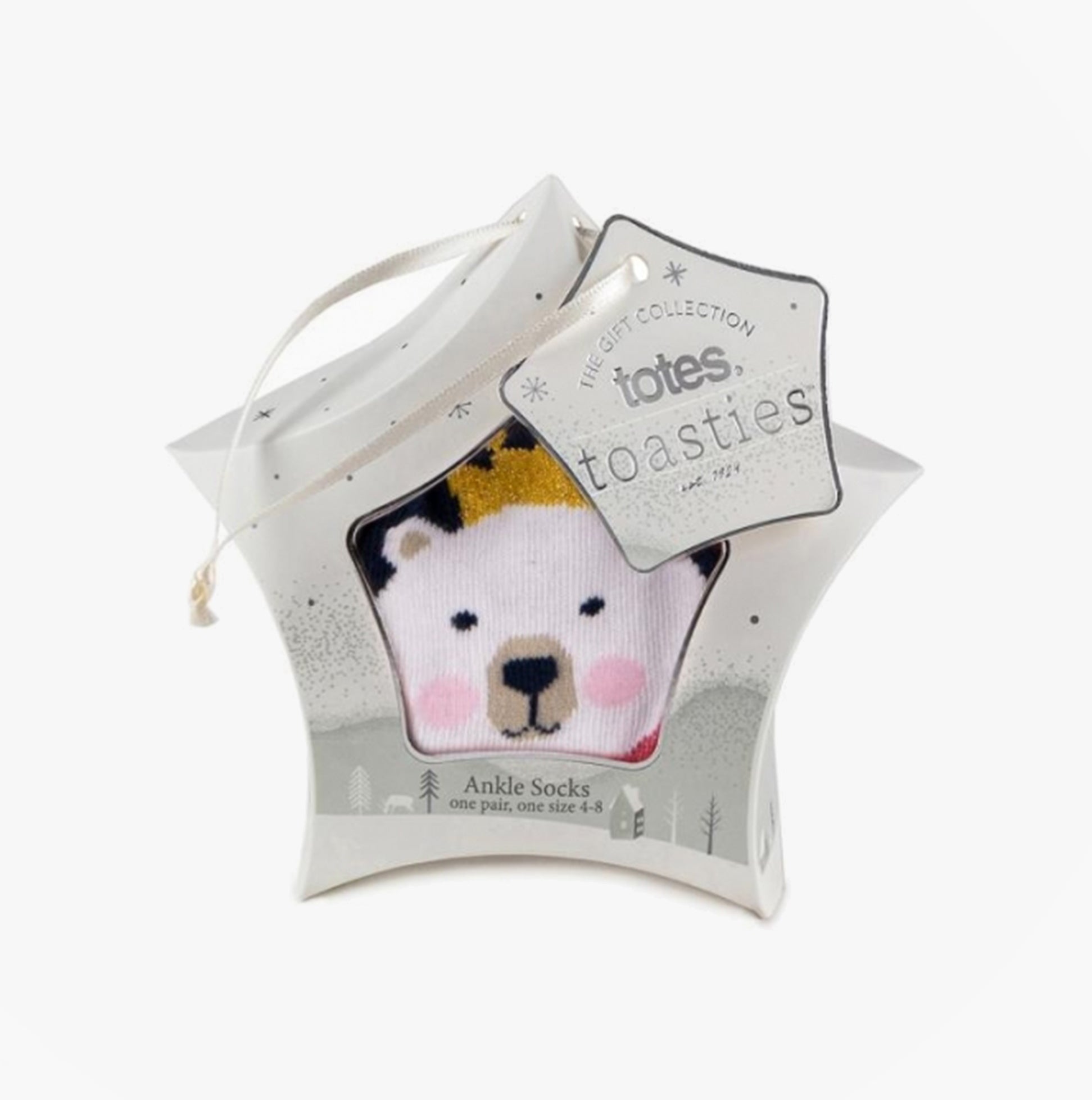 Totes Isotoner NOVELTY ANKLE Womens Socks Polar Bear