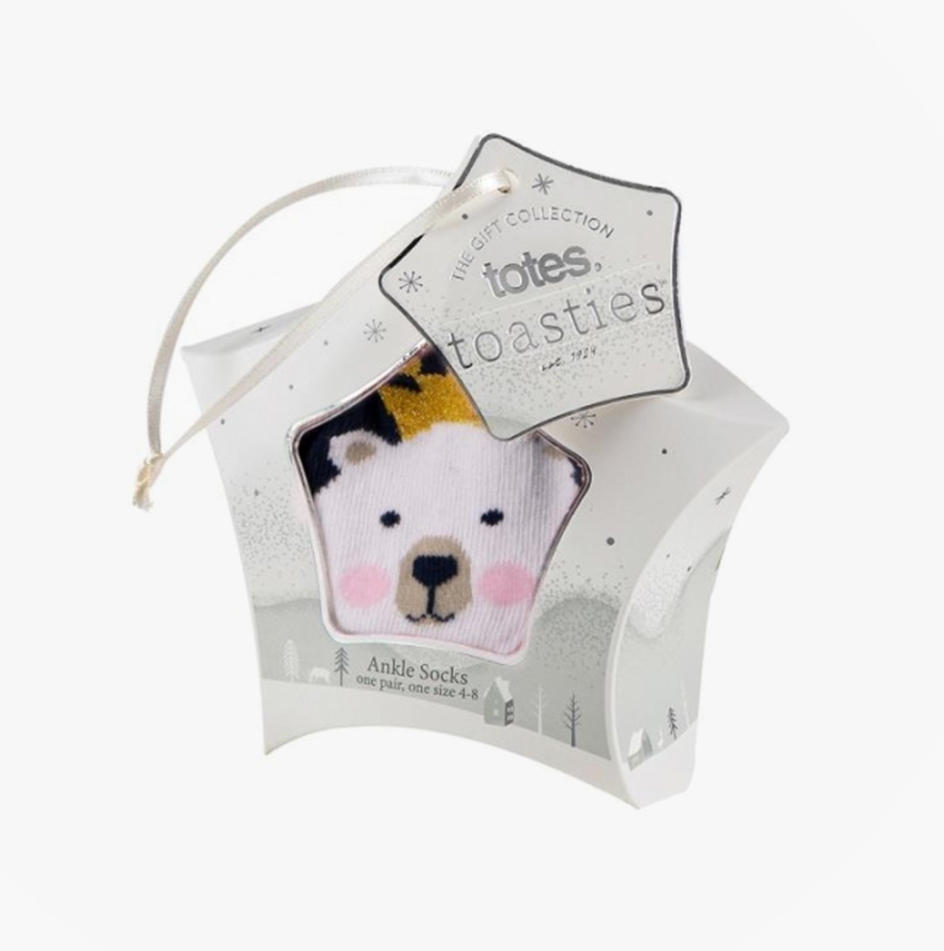 Totes Isotoner NOVELTY ANKLE Womens Socks Polar Bear