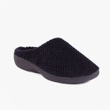 Totes Isotoner POPCORN TERRY Womens Mule Slippers Black