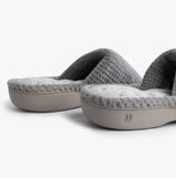Totes Isotoner POPCORN TURNOVER OPEN TOE Womens Mule Slippers Pale Grey