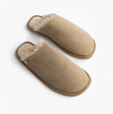 Totes Isotoner REAL SUEDE MULE Womens Slippers Sand top view showing soft suede and warm lining.