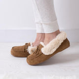 Totes Isotoner REAL SUEDE MOCCASIN Womens Slippers Tan