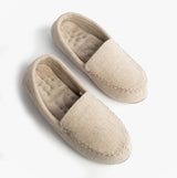 Totes Isotoner TEXTURED Womens Moccasin Slippers Light Brown