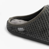 Totes Isotoner SWEPT BACK POPCORN MULE Mens Mule Slippers Grey