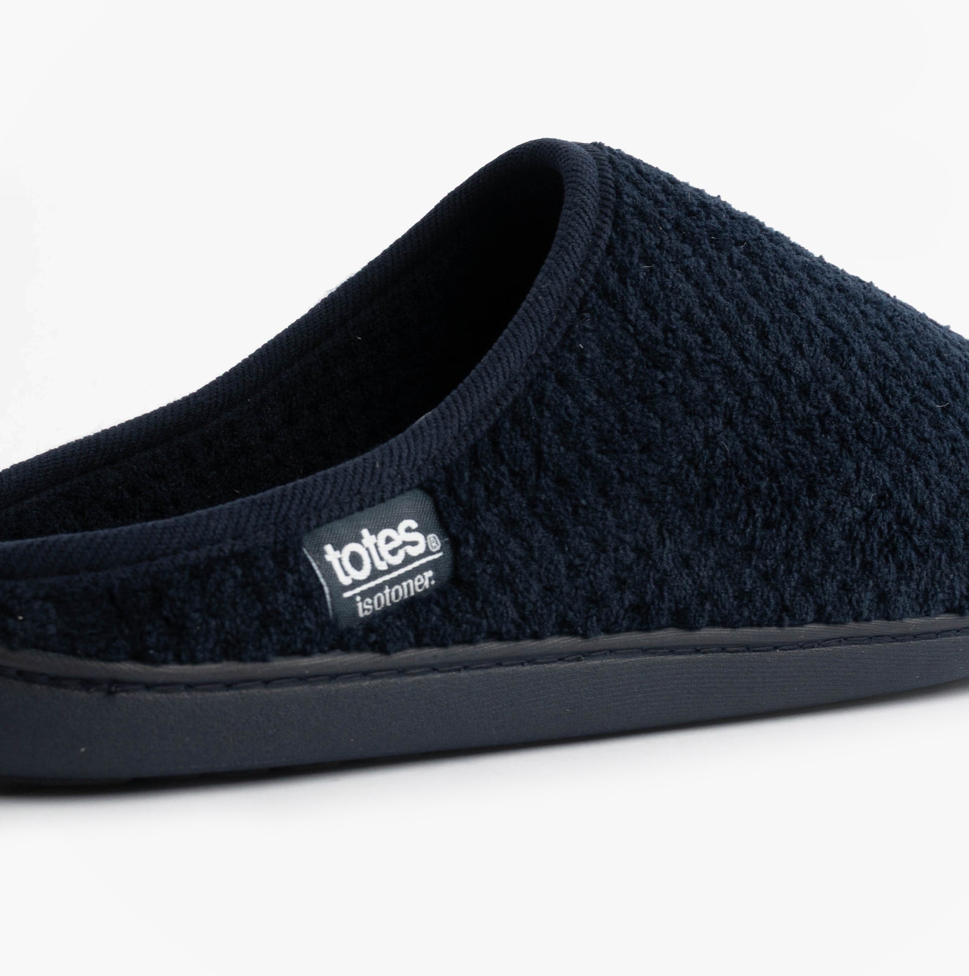 Totes Isotoner SWEPT BACK POPCORN MULE Mens Mule Slippers Navy