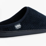 Totes Isotoner SWEPT BACK POPCORN MULE Mens Mule Slippers Navy