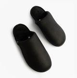 Totes Isotoner SQUARE PATTERNED SMART MULE Mens Mule Slippers Black