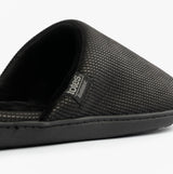 Totes Isotoner SQUARE PATTERNED SMART MULE Mens Mule Slippers Black