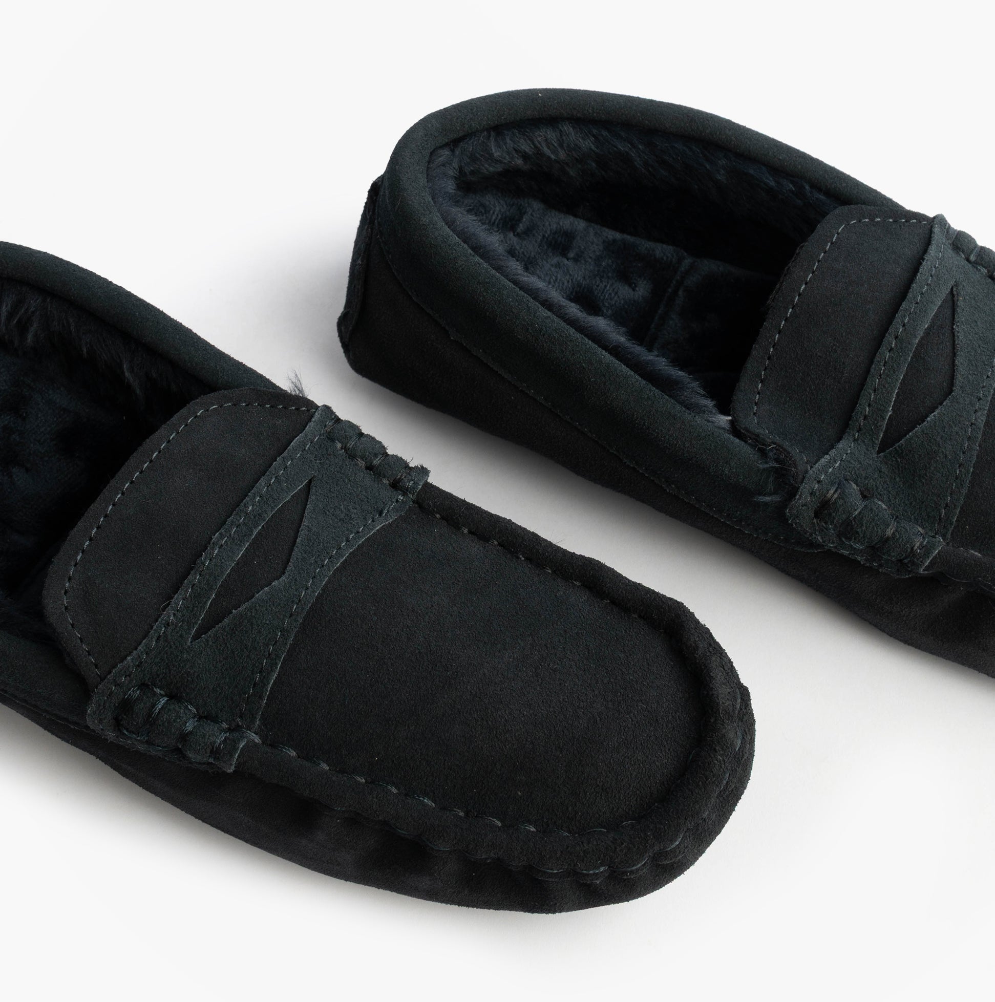 Totes Isotoner SUEDE CLASSIC Moccasin Slippers Mens Navy
