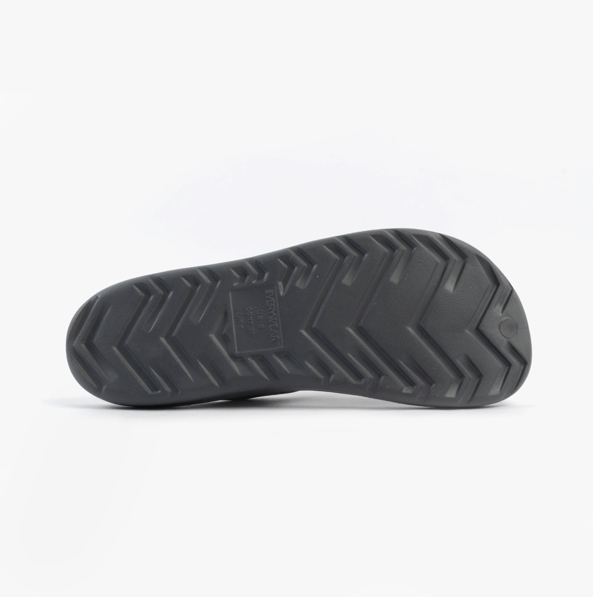 Totes Sol Bounce 0350FGLE Womens Toe Post Sandals Grey Leopard sole view with rubber material and traction pattern.