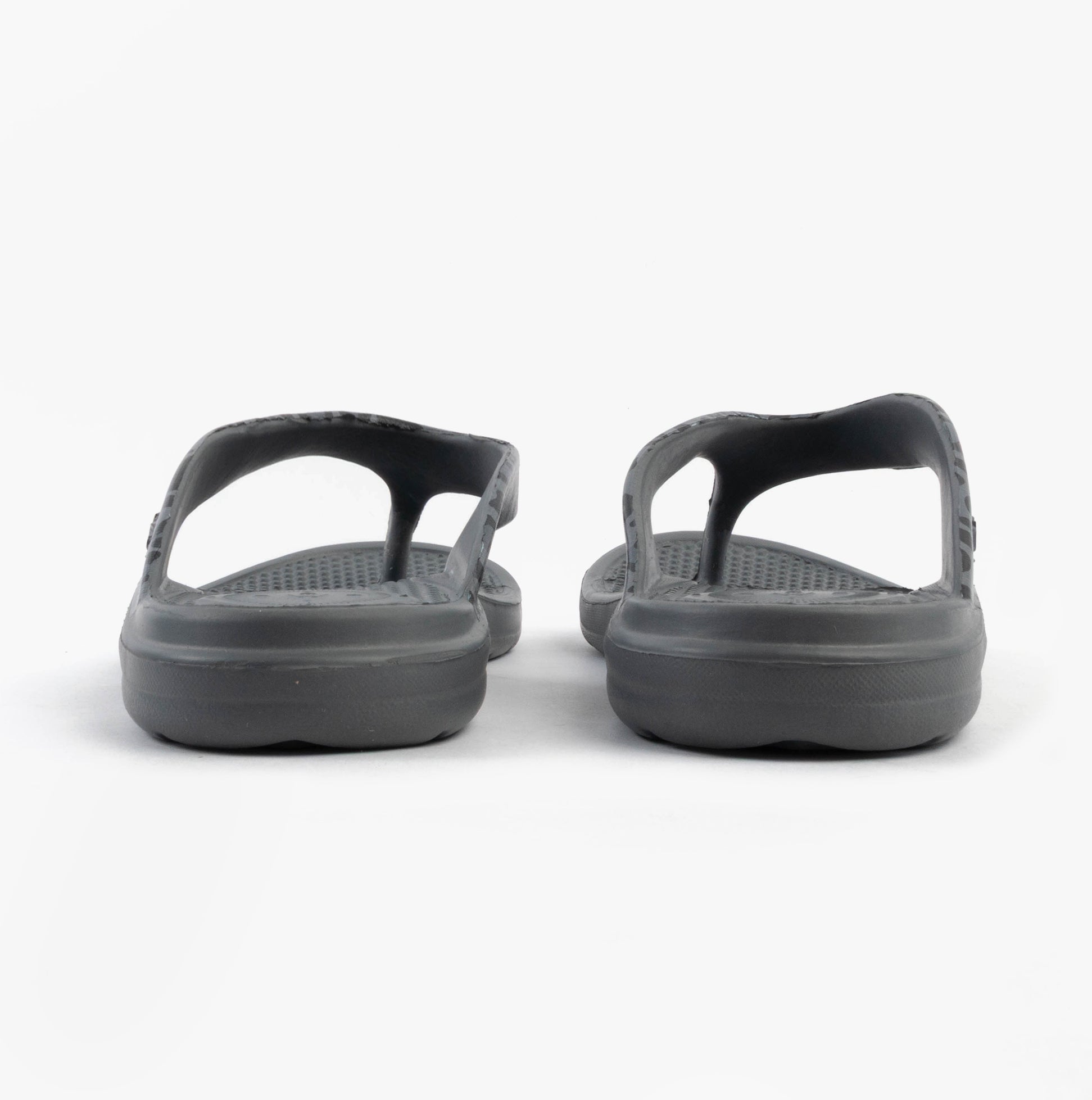 Totes Sol Bounce 0350FGLE Womens Toe Post Sandals Grey Leopard back view showing the synthetic upper and EVA sole.