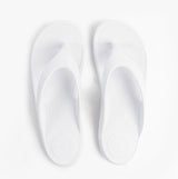 Totes Sol Bounce 0350FWHI Womens Toe Post Sandals White top view showing the lightweight synthetic design and round toe shape.