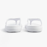 Totes Sol Bounce 0350FWHI Womens Toe Post Sandals White back view, showcasing the flat sole and slip-on design.
