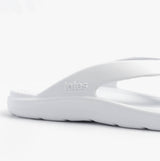 Totes Sol Bounce 0350FWHI Womens Toe Post Sandals White side view showing synthetic material and comfort design.