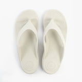 Totes Sol Bounce 0350JSTN Womens Toe Post Sandals Stone top view showcasing synthetic upper and round toe shape.