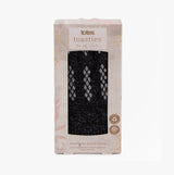 Totes Toasties STRETCH KNITTED SMARTOUCH GLOVES Womens Black Sparkle in gift box, front view showcasing design details.