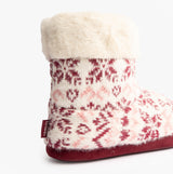 Totes Toasties FAIR ISLE KNIT Boot Slippers Womens Fair Isle