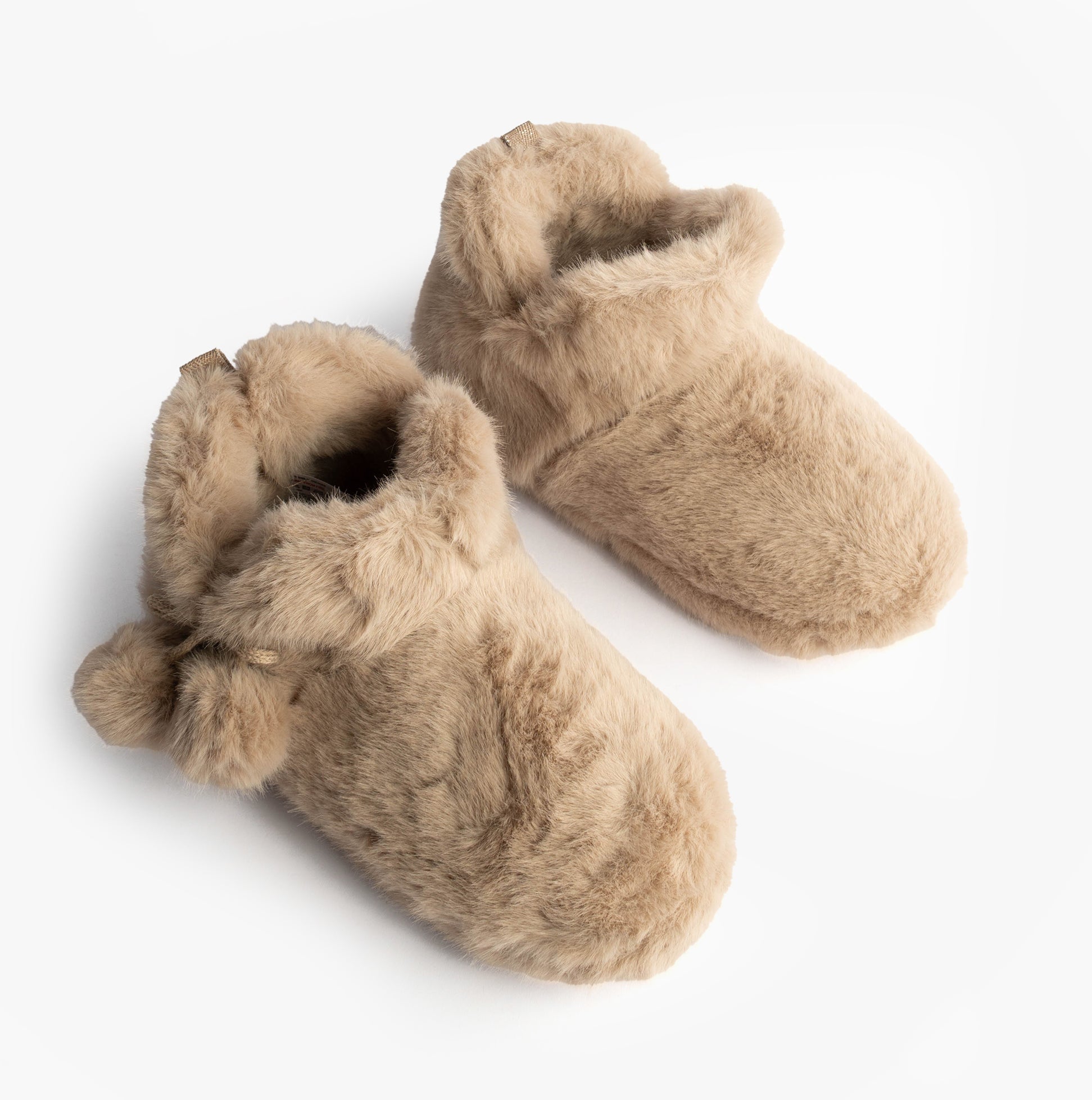 Totes Toasties FAUX FUR Boot Slippers Womens Oat