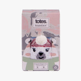 Totes Toasties SINGLE ORIGINAL SLIPPER SOCKS Womens Socks Polar Bear in gift box with colorful design and pom-pom top.