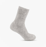 Totes Toasties FAIR ISLE & CHENILLE SUPERSOFT BED SOCKS (Twin Pack) Womens Socks Grey/Fair Isle side view showing soft texture.