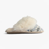 Totes Toasties FAIR ISLE KNIT Mule Slippers Womens Blue