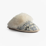 Totes Toasties FAIR ISLE KNIT Mule Slippers Womens Blue