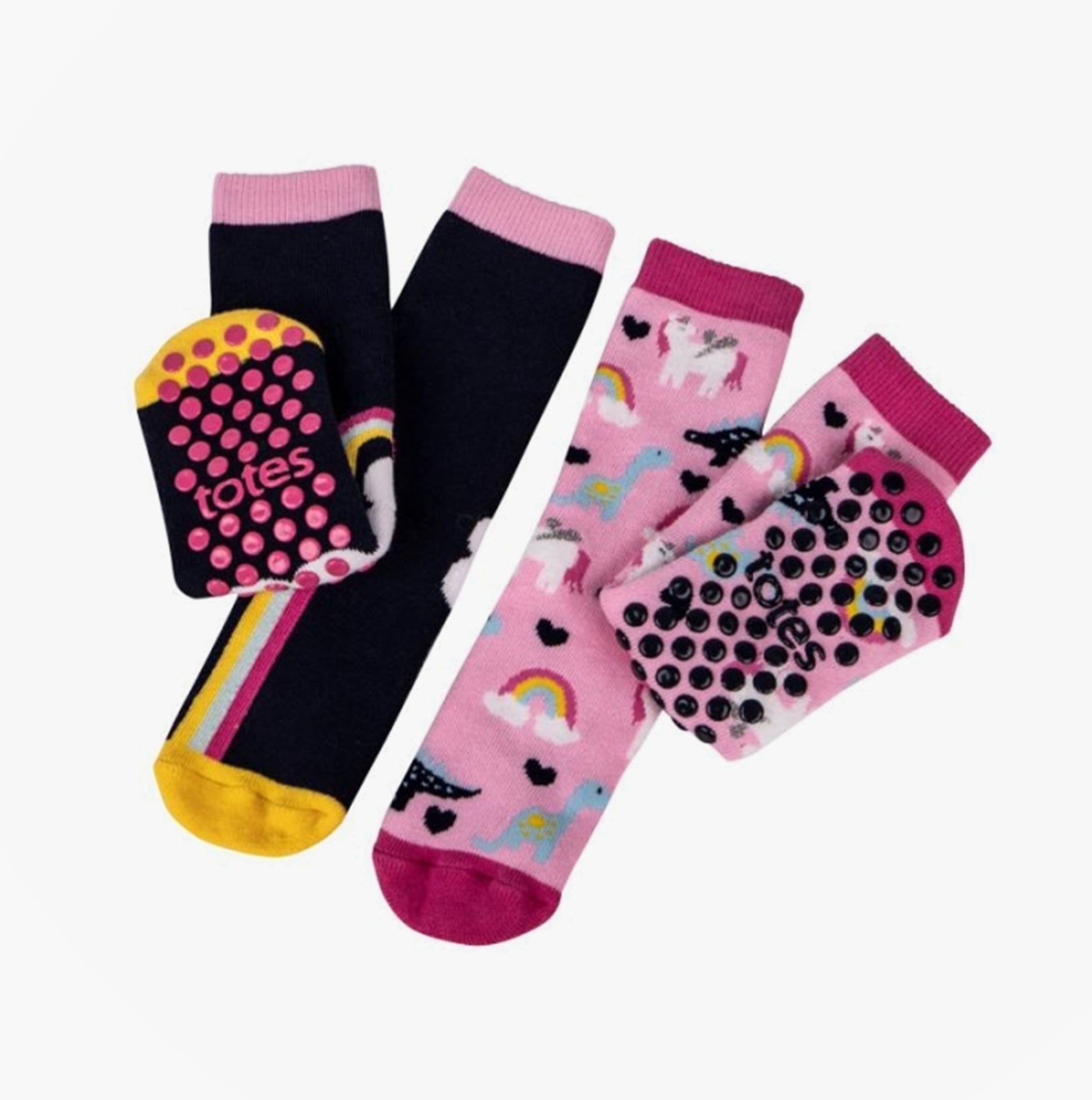 Totes Toasties ORIGINAL-SOX (TWIN PACK) Kids Slipper Socks Unicorn