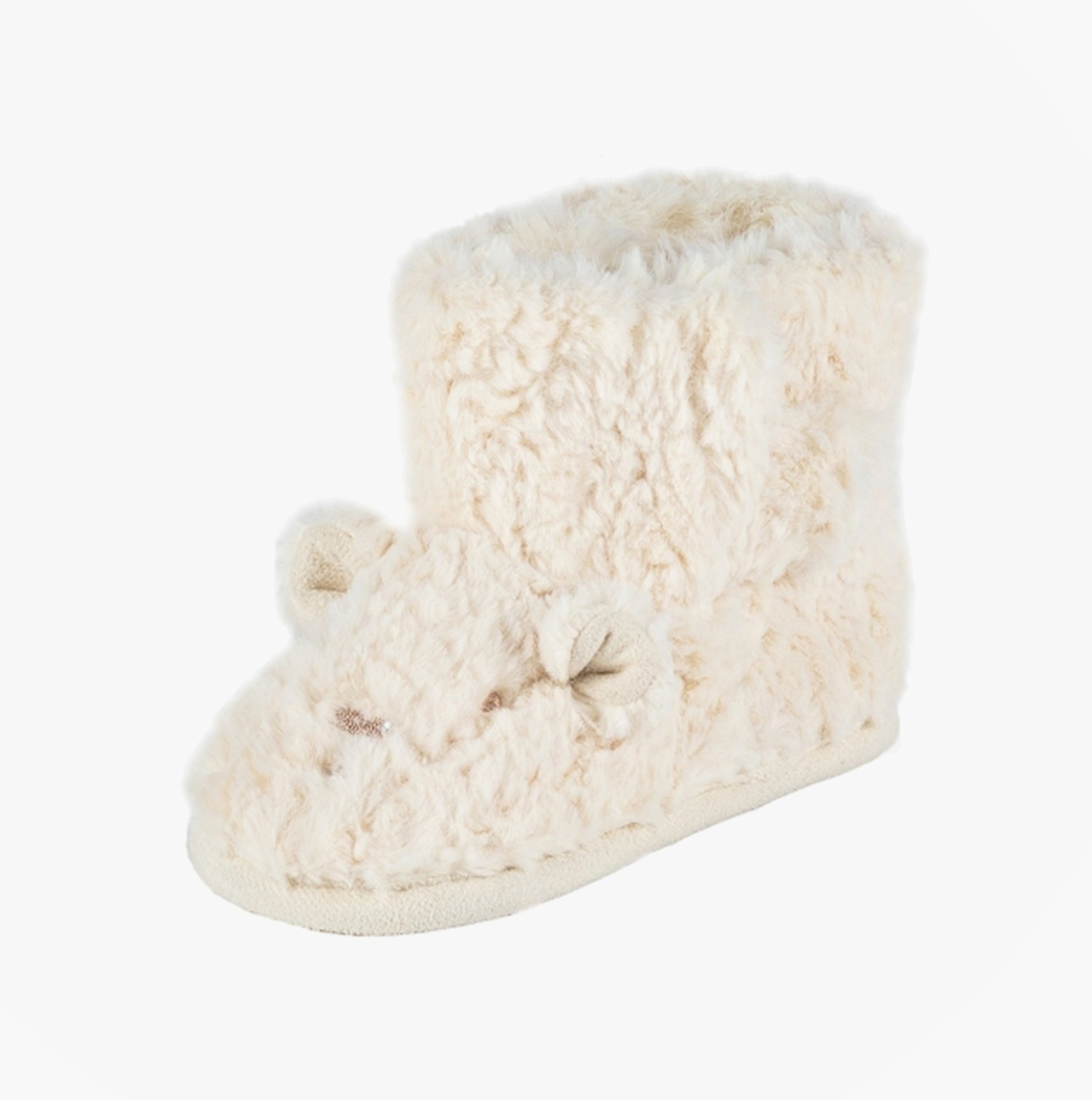Totes Toasties POLAR BEAR Kids Bootie Slippers Beige