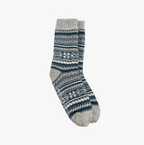 Totes Toasties SHERPA LINED FAIR ISLE Mens Slippers Socks Blue Fair isle