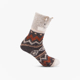 Totes Toasties NOVELTY SUPER SOFT SLIPPER SOCKS Womens Socks Cat side view showcasing cheerful cat design and cozy patterns.