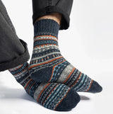 Totes Toasties WOOL BLEND FAIR ISLE SLIPPERS SOCKS (Twin Pack) Mens Socks Multi