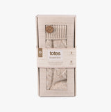 Totes Toasties TEXTURE SLIPPER SOCKS WITH BUTTON Womens Socks Biscuit in gift box front view with button detail.