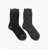 Totes Toasties 3.0 TOG  BRUSHED INSIDE THERMAL LINED (Twin Pack) Mens Socks Black Twist side view of socks