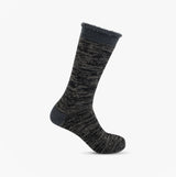 Totes Toasties 3.0 TOG  BRUSHED INSIDE THERMAL LINED (Twin Pack) Mens Socks Black Twist side view showing thermal design.