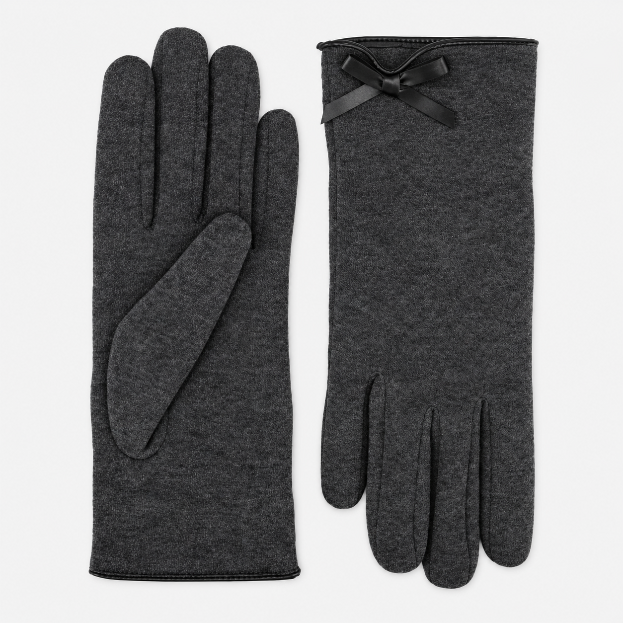 Totes Isotoner THERMAL GLOVE WITH BOW DETAIL Womens Touchscreen Gloves Grey