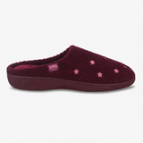 Totes Isotoner POPCORN TERRY MULE SLIPPER Womens Mules Burgundy Star