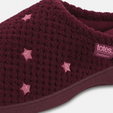 Totes Isotoner POPCORN TERRY MULE SLIPPER Womens Mules Burgundy Star