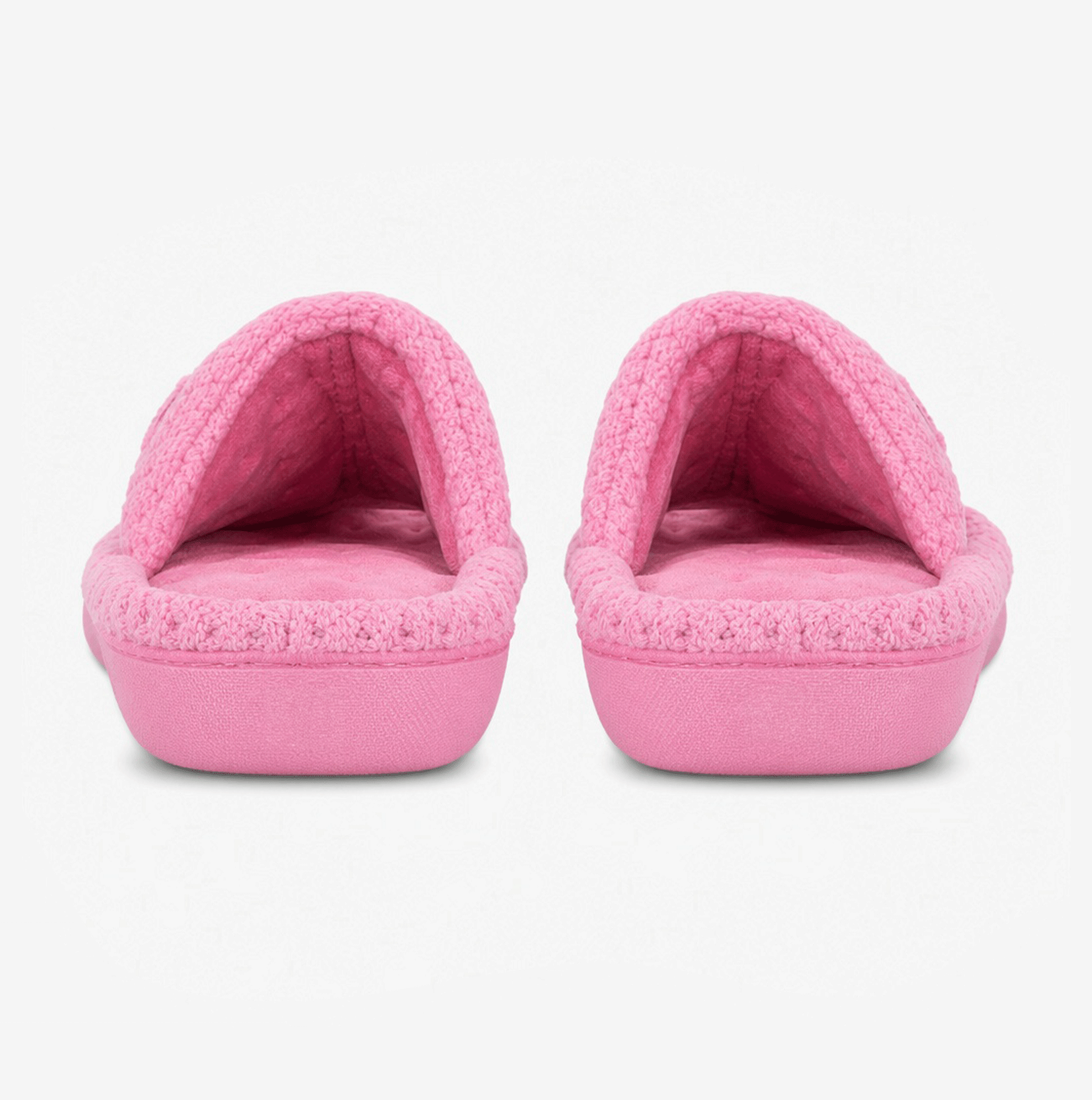 Totes Isotoner POPCORN TURNOVER OPEN TOE SLIPPER Womens Mules Pink
