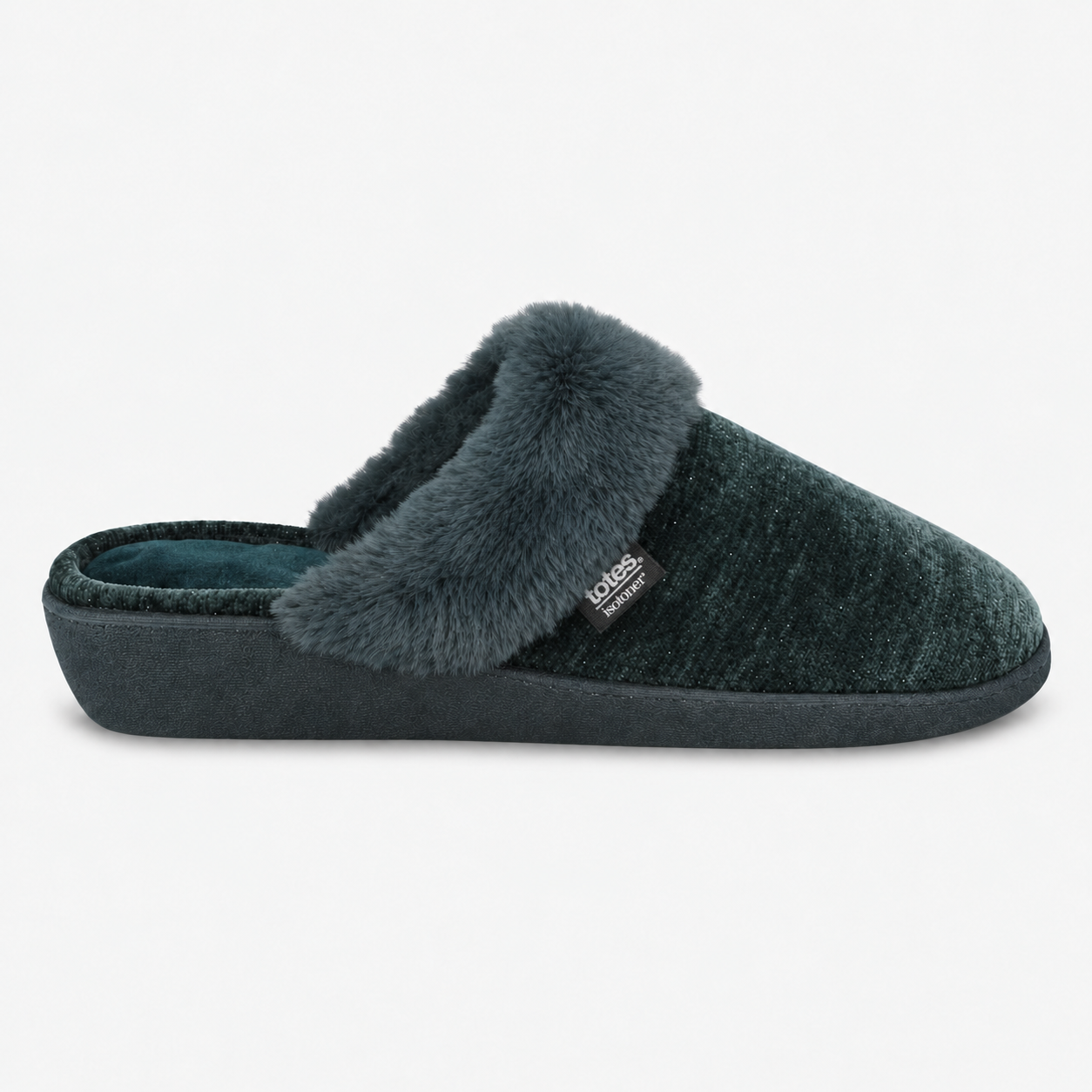 Totes Isotoner SPARKLE HEELED MULE SLIPPER Womens Mules Green