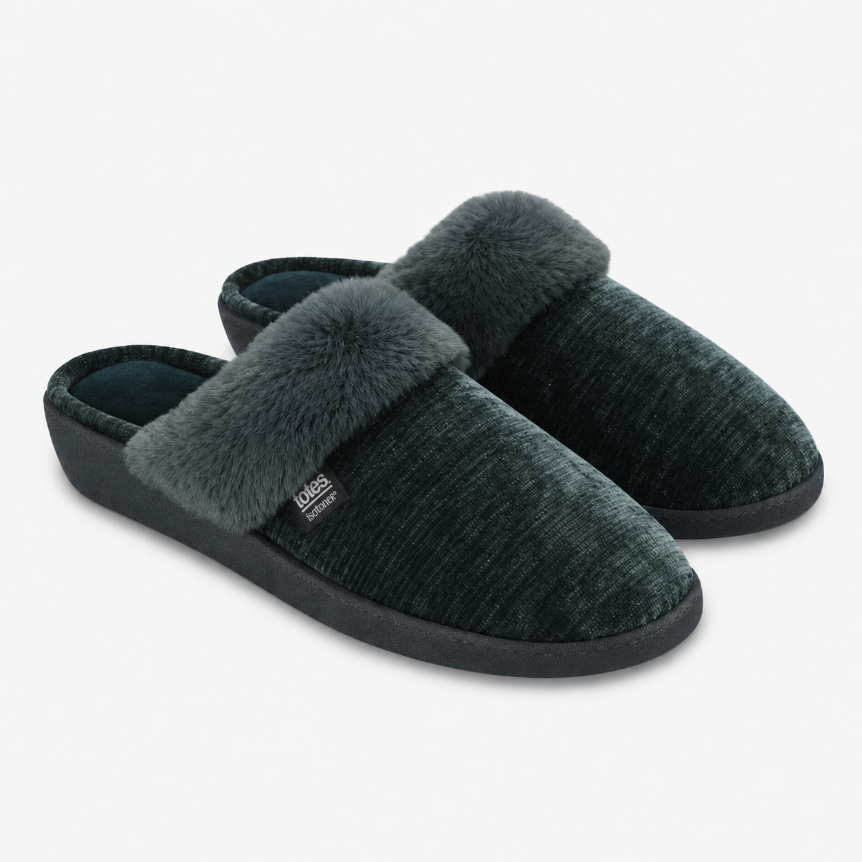 Totes Isotoner SPARKLE HEELED MULE SLIPPER Womens Mules Green