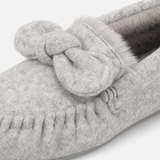 Totes Isotoner BRUSHED MARL MOCCASIN SLIPPERS Womens Moccasins Grey