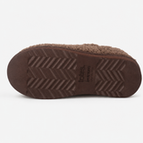 Totes Isotoner BORG BOOTIE WITH BACK TAPE DETAIL Womens Slipper Boots Brown