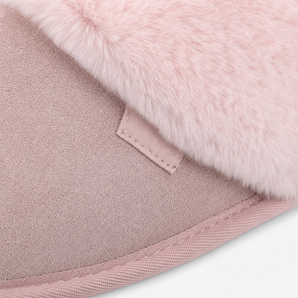 Totes Isotoner SUEDE MULE SLIPPER WITH FUR CUFF Womens Mules Pink